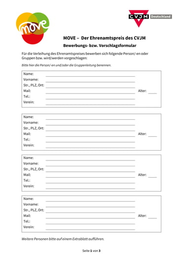 Bewerbungsformular MOVE-Ehrenamtspreis